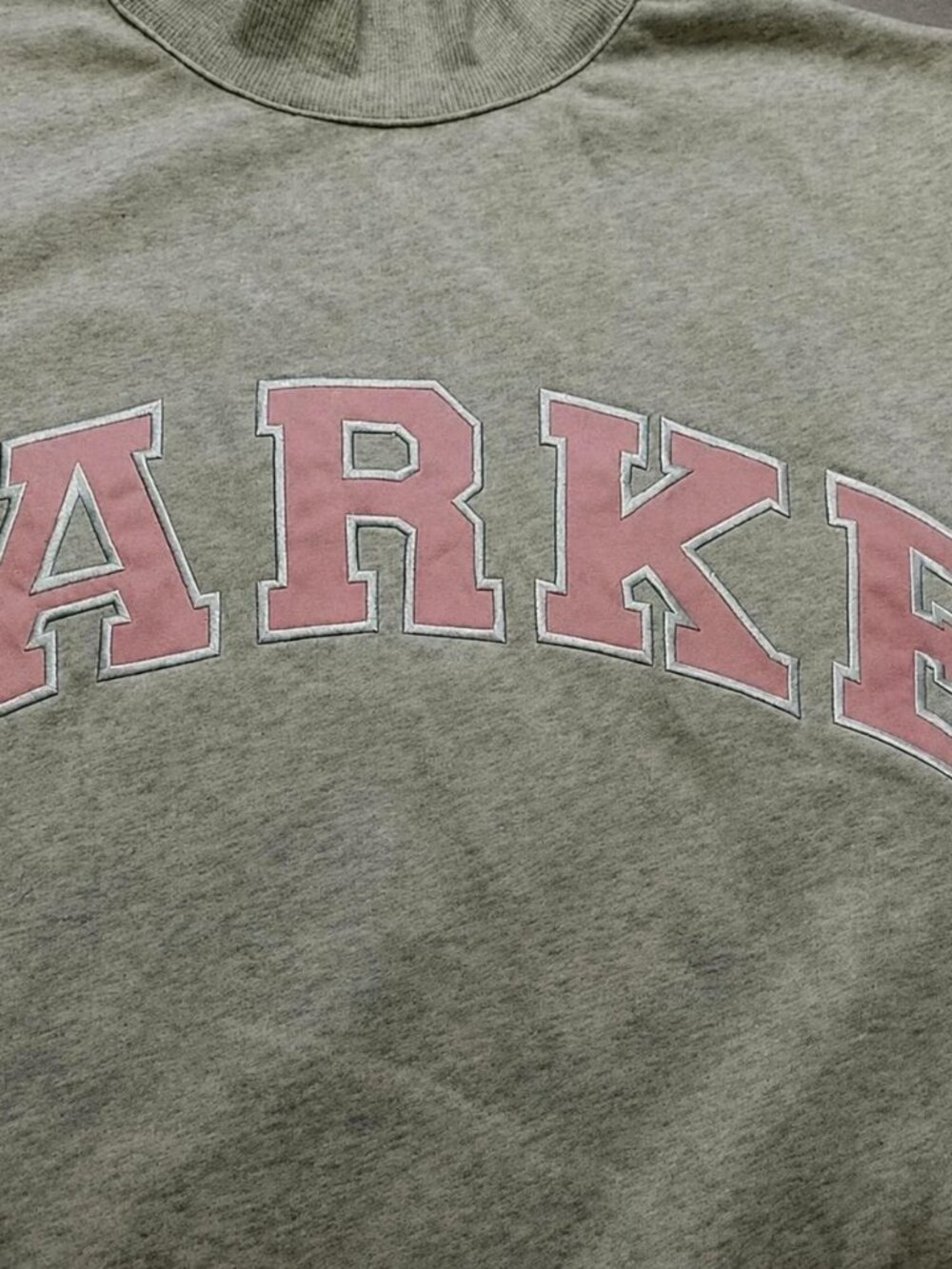 PARKE Grey Sweatshirt with Pink Lettering